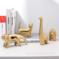 golden ceramic animal ornaments Living room soft decorations